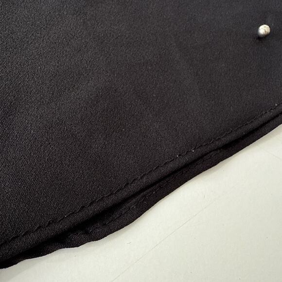 Black Camisole Tank Top Pearl Embellished Sheer Cami Minimalist Y2K Coquette M - Picture 6 of 11